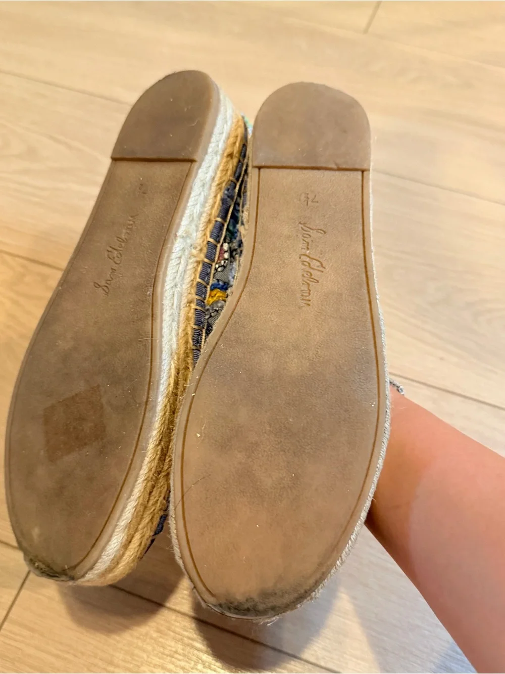 EUC Anthropologie Sam Edelman Blue Multicolor Sequin Carrin Espadrilles 7.5